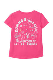 thumbnail: Roze meisjes s.Oliver T-shirt van katoen met backprint, korte mouwen en ronde hals