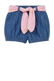 thumbnail: Dark blue denim meisjes s.Oliver short dark blue van denim met regular waist, elastische tailleband en effen