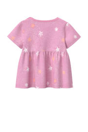 thumbnail: Roze meisjes s.Oliver T-shirt van stretchkatoen met korte mouwen en ronde hals