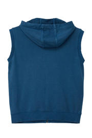 thumbnail: Donkerblauwe jongens s.Oliver gilet van sweat materiaal met effen, capuchon en ritssluiting