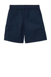 thumbnail: Donkerblauwe jongens s.Oliver casual short van katoen met elastische tailleband met koord en effen