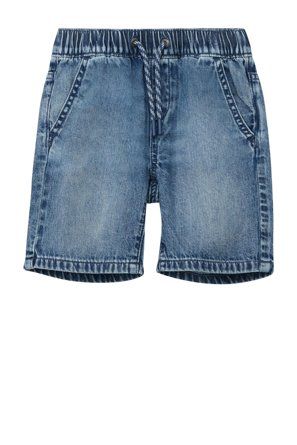 Medium blue denim jongens s.Oliver short van denim met regular waist, elastische tailleband met koord en effen