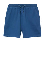 thumbnail: Donkerblauwe jongens s.Oliver sweatshort van katoen met elastische tailleband met koord en effen