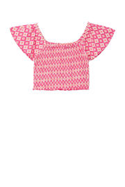 thumbnail: Roze meisjes s.Oliver off shoulder top van katoen met korte mouwen