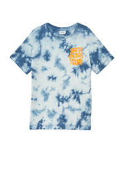 thumbnail: Donkerblauw en lichtblauwe jongens s.Oliver T-shirt van katoen met tie-dye effect, korte mouwen en ronde hals