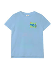 thumbnail: Lichtblauwe jongens s.Oliver T-shirt van katoen met backprint, korte mouwen en ronde hals