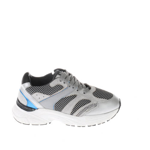 Hip leren chunky sneakers zilver/grijs Jongens Leer - maat 39 afbeelding