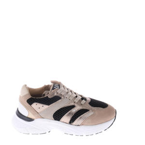 chunky leren sneakers beige