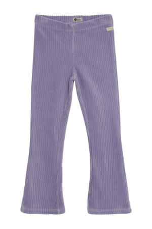 fluwelen flared flared broek paars