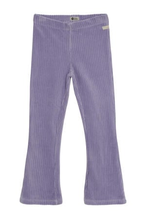 fluwelen flared flared broek paars