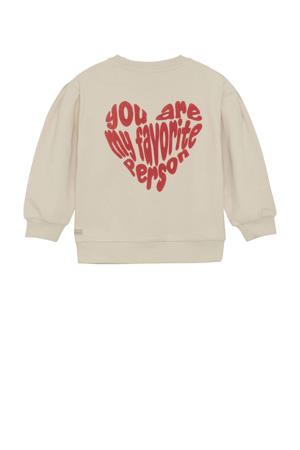 sweater met backprint beige