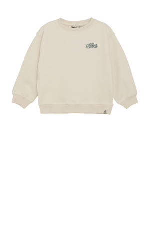sweater met backprint beige