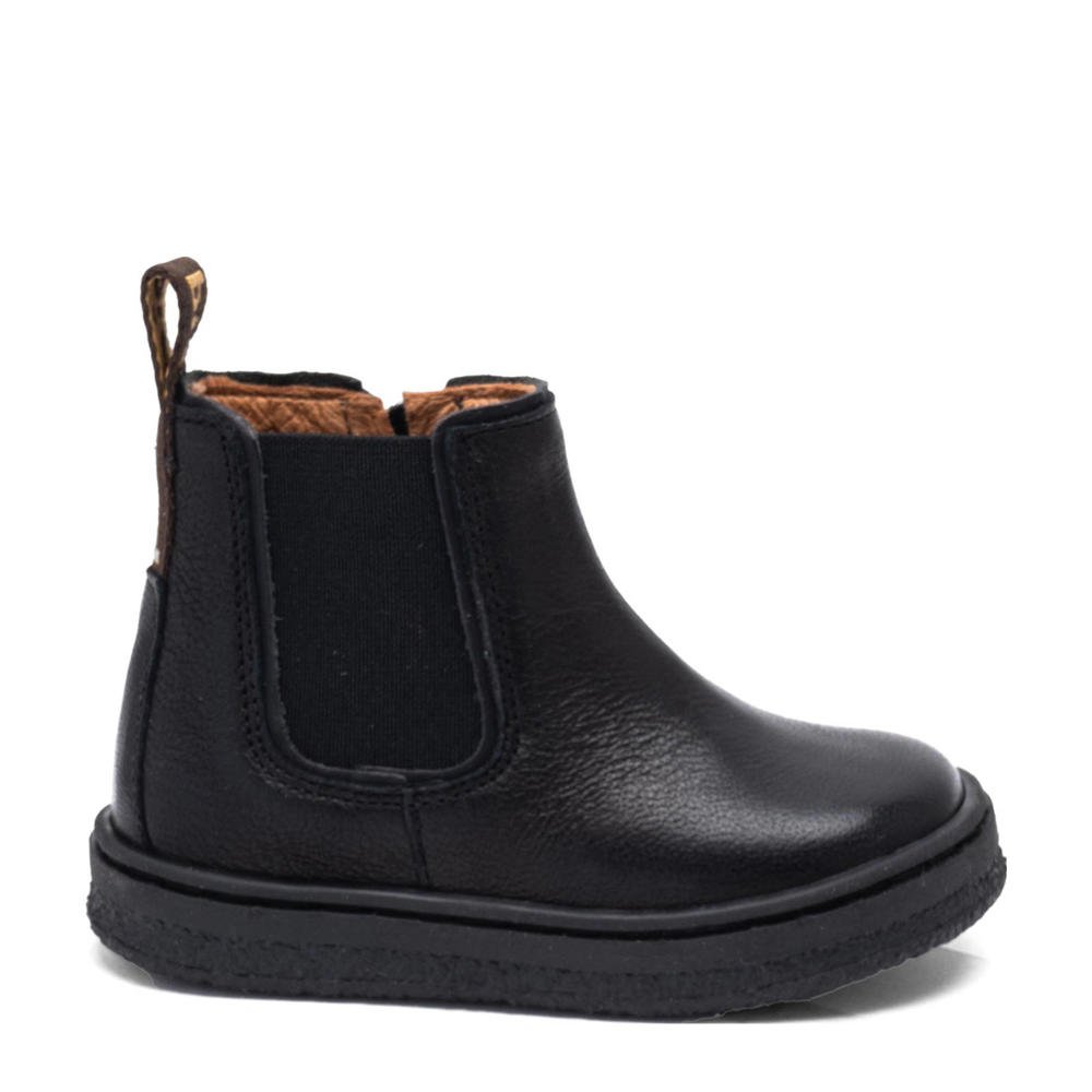 Zwarte jongens Bisgaard Phillip leren enkelboots met ritssluiting