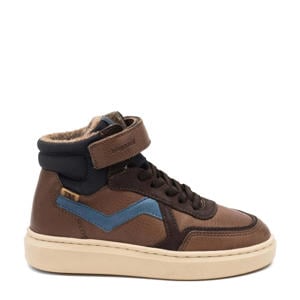 gevoerde leren sneakers bruin