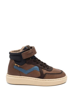 gevoerde leren sneakers bruin