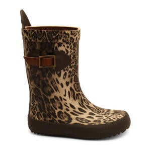 regenlaarzen met panterprint beige/zwart