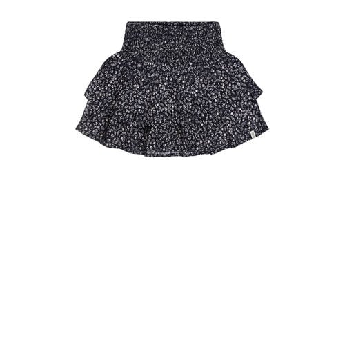 Tumble 'n Dry gebloemde strokenrok donkerblauw Meisjes Viscose Bloemen