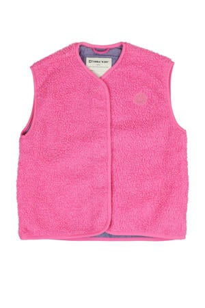 teddy gilet roze