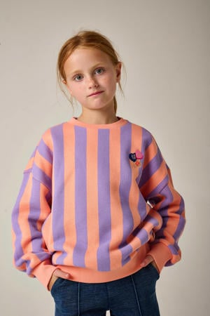 gestreepte sweater zalm