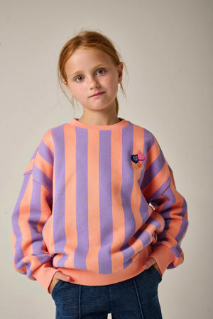 gestreepte sweater zalm