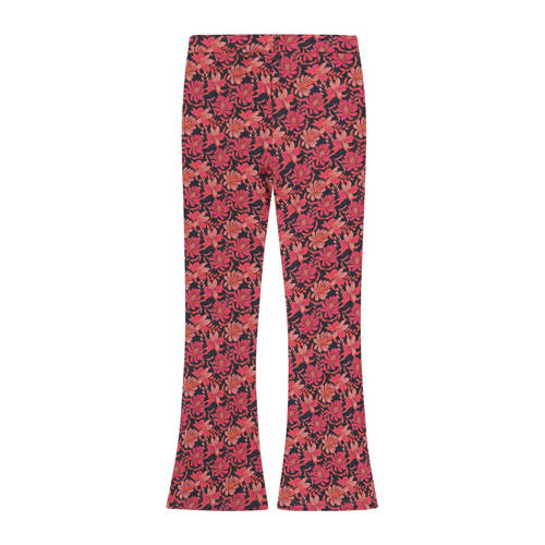 Tumble 'n Dry flared gebloemde casual broek roze Meisjes Stretchkatoen
