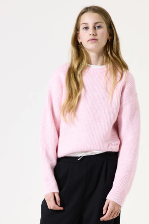 trui roze rib gebreid