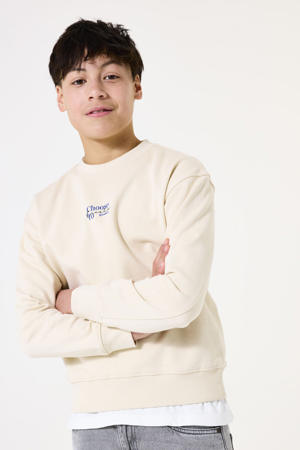 sweater met backprint ecru