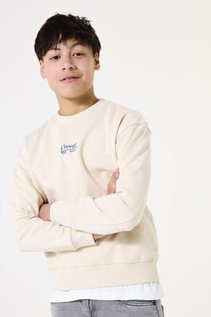 sweater met backprint ecru