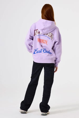 hoodie met backprint lila