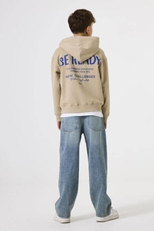 hoodie met backprint beige
