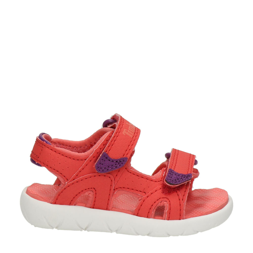 Roze meisjes Timberland sandalen van imitatieleer met klittenband