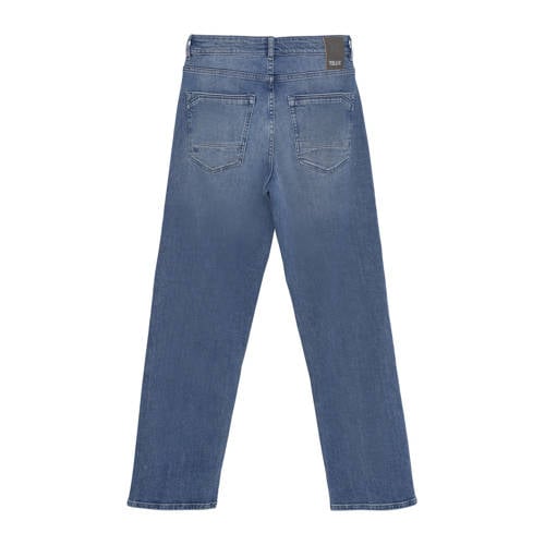 Rellix loose fit straight leg jeans medium blue denim Blauw Effen