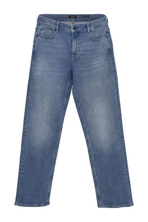 loose fit straight leg jeans medium blue denim