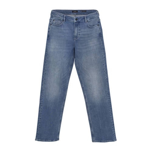 Rellix loose fit straight leg jeans medium blue denim Blauw Effen