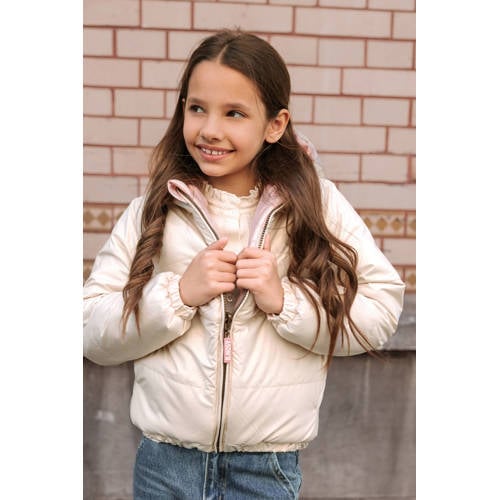 B.Nosy reversible jas winter roze/wit Meisjes Coated Capuchon Meerkleurig