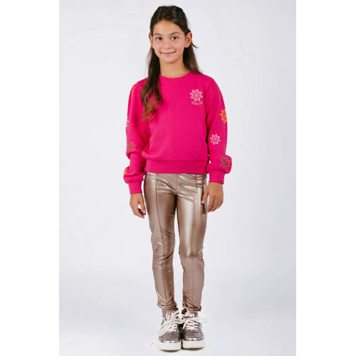 B.Nosy sweater felroze Meisjes Katoen Ronde hals Bloemen