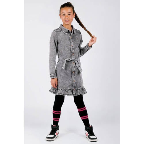 B.Nosy denim spijkerjurk grey denim Grijs Effen - maat 110 afbeelding