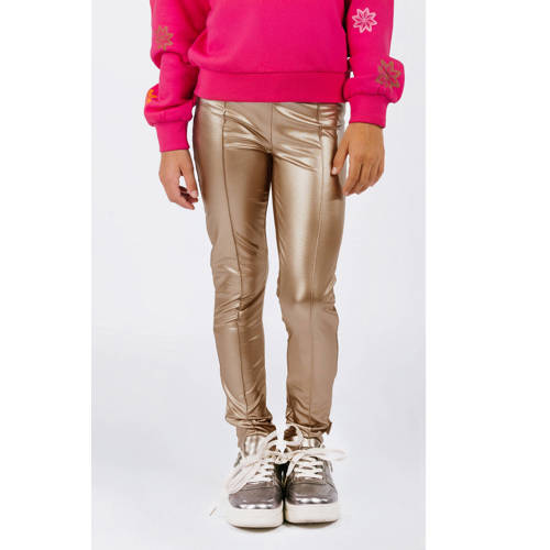 B.Nosy super skinny casual broek goud Meisjes Coated Effen - maat 122/128 afbeelding