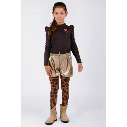 B.Nosy relaxed casual short goud Korte broek Meisjes Coated Effen - maat 146/152 afbeelding