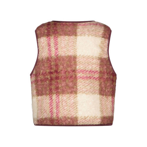 B.Nosy geruit gilet roze Meisjes Imitatiebont Ronde hals Ruit - maat 98/104 afbeelding