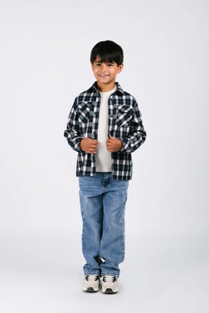 geruit flanellen overshirt donkerblauw