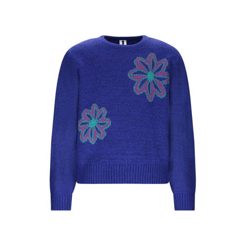 B.Nosy trui blauw Meisjes Polyamide Ronde hals Bloemen - maat 110/116 afbeelding