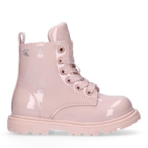 lak veterboots lichtroze