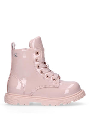 lak veterboots lichtroze