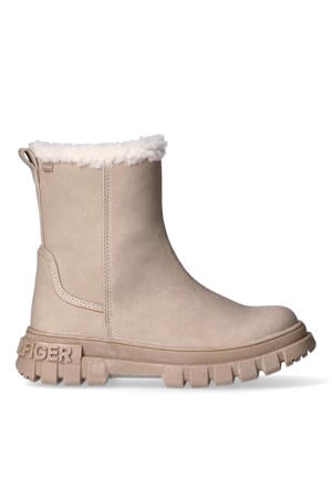 gevoerde enkelboots taupe