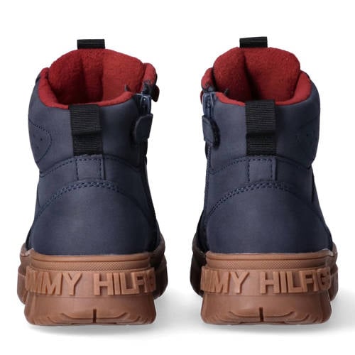Tommy Hilfiger veterboots donkerblauw Jongens Imitatieleer Logo