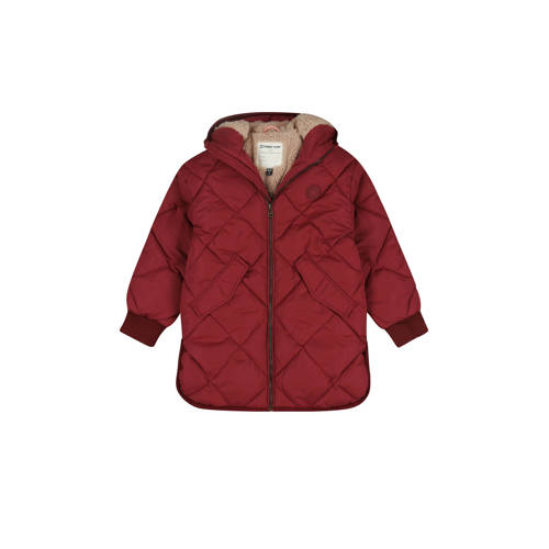 Tumble 'n Dry gewatteerde jas rood Meisjes Polyester Capuchon Effen - maat 146 afbeelding