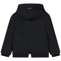 thumbnail: Donkerblauwe meisjes Tumble 'n Dry gewatteerde jas van polyester met lange mouwen en rits- en drukknoopsluiting