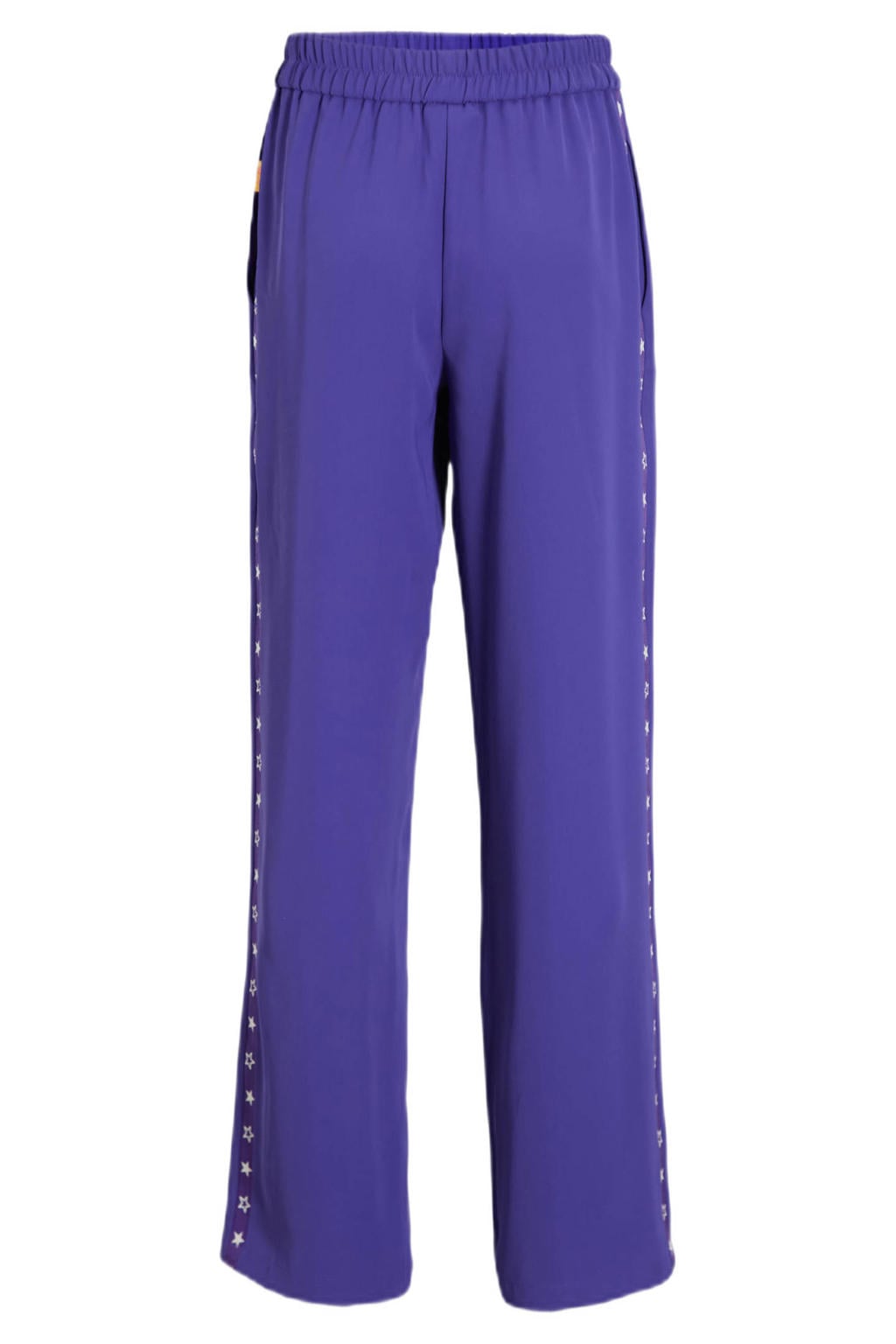 Paarse meisjes Orange Stars sportieve wide leg broek Celina met effen