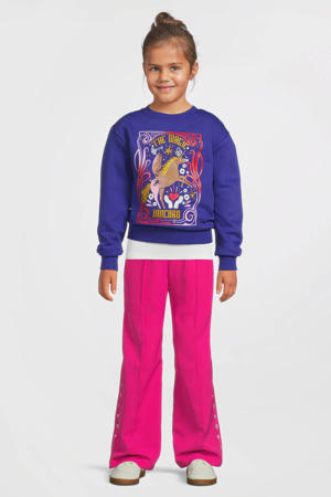 sportieve wide leg broek Celina roze